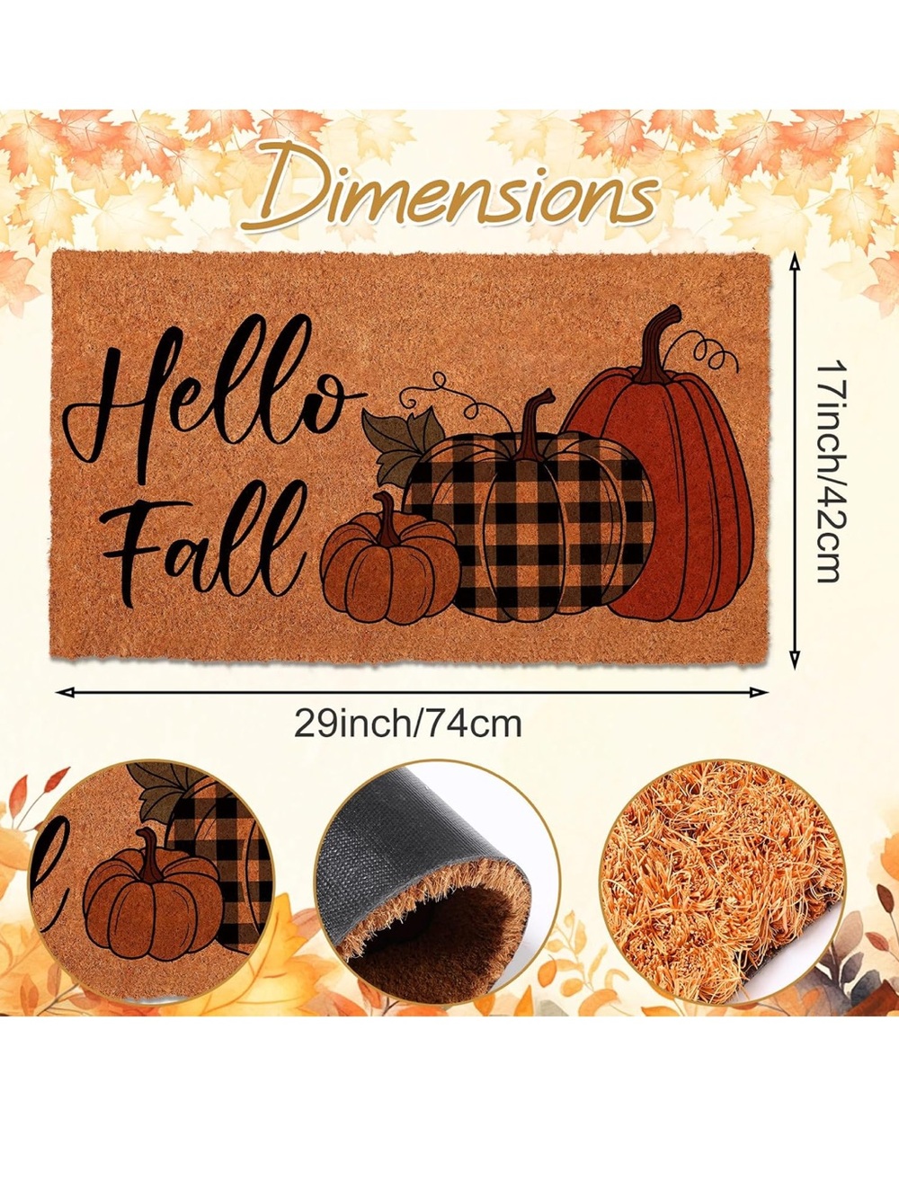 Hello Fall door mat. - Picture 2 of 5